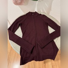 Lululemon Time To Thrive Merino Wool Jacket Dark Adobe Size 4 Warm Cozy