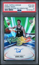 2025 TOPPS CHROME FUTURE STARS AUTO GREEN REFRACTOR DANNY WOLF RC 11/99 PSA 8