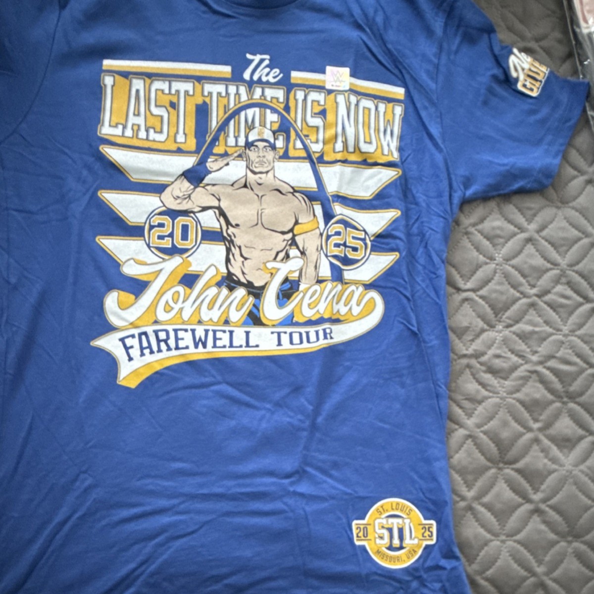 WWE John Cena Farewell Tour 2025 St. Louis Blue Yellow White Men's