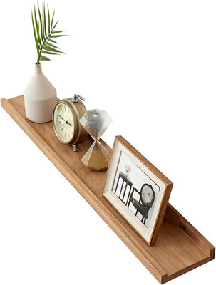 Natural Oak Floating Shelves - 6x36 Inch Wall Mounted Storage for Home & Office