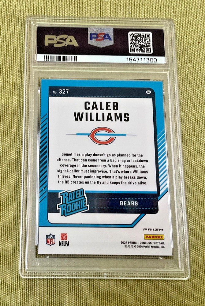 PSA 10 2024 Panini Donruss Caleb Williams Optic Preview Pink RC #327 view 2