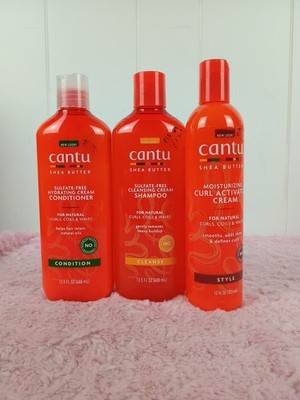 Cantu Shea Butter Hair Shampoo , Hydrating Conditioner & Curl Cream Set