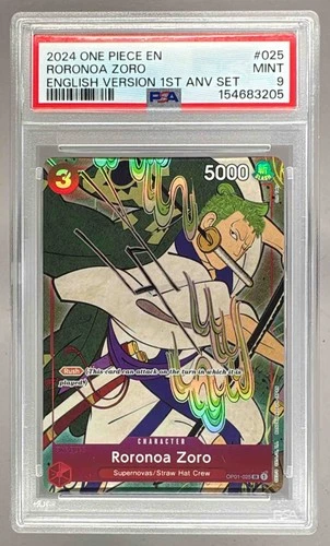 154683205 Roronoa Zoro 2024 One Piece 1st Anniversary Promo #OP01-025 PSA 9