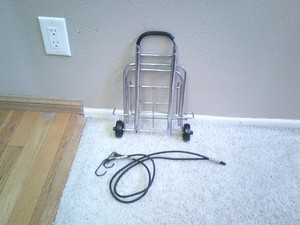 Vintage Folding Metal Light Weight Rolling Utility Cart / Basket FREE SHIPPING
