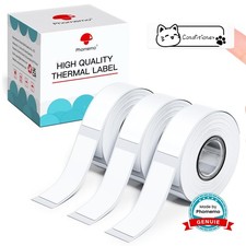 Phomemo Labels D30 Label Tape, Black on White Print Master 12x40 mm,