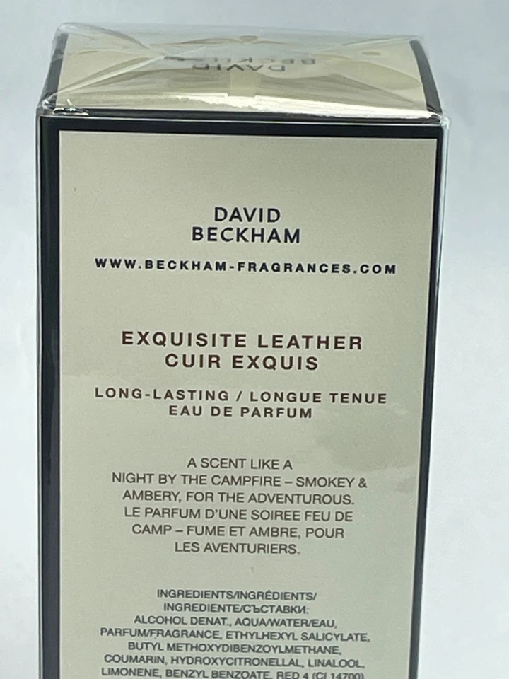 David Beckham Cuero Exquisito - Fragancia Hombre - 3.3 FL OZ - Totalmente Nuevo Foto 4 de 4