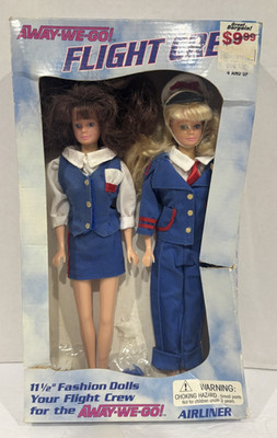 Vintage Vision Toy ''AWAY-WE-GO'' Flight Crew Fashion Doll Set 11.5'' *Box Damage*