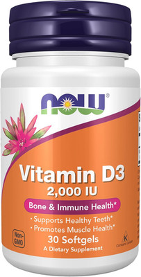 NOW Foods Supplements, Vitamin D-3 2,000 IU, High Potency, Structural Support*,