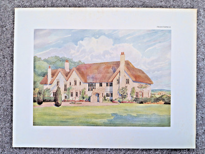 A Large Detached House to be Built in Surrey - Antique Print - 1910