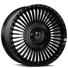 22x9 Dolce Luxury Wheels Trento Gloss Black Floating Cap Rims 4pcs
