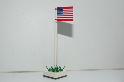 American Flag with pole Model compatible and Built with LEGO  Bricks