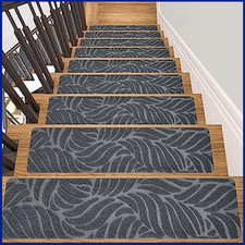 15 pcs Non-Slip Stair Treads for Wooden Steps Stair Treads Carpet Indoor, 8 30in