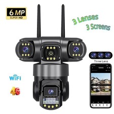Wireless IP Camera Monitor with Three Lenses and Three Screens Monitoring Camera