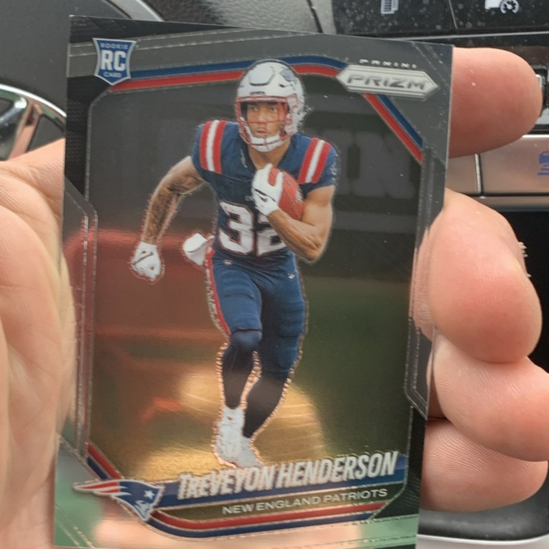 Panini 2025 Prizm Treveyon Henderson Patriots Rookie Football Card #343