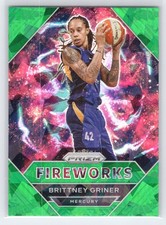 Brittney Griner - 2021 Prizm WNBA - Fireworks Green Ice #10 - Phoenix Mercury