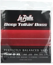 La Bella 760N-B-XL Deep Talkin' Bass Flatwound Bass Guitar Strings - .060-.135