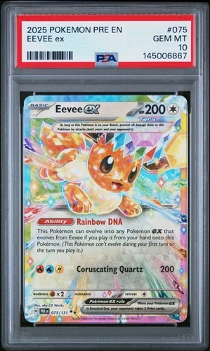 2025 POKEMON PRE EN-PRISMATIC EVOLUTIONS #075 EEVEE EX PSA 10