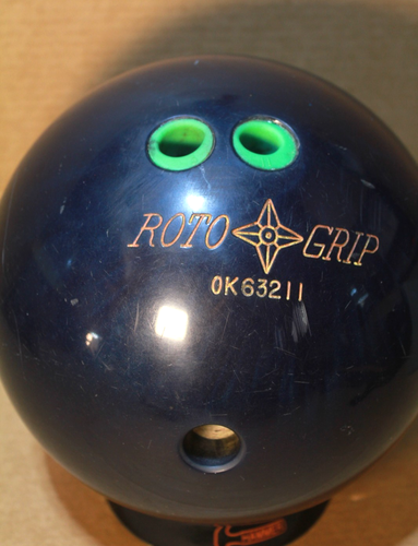 Vintage Roto Grip Bowling Ball 12lb 5oz Dark Blue Marble Swirl - Bild 7 von 9