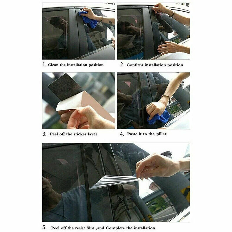 6pc For HONDA Pilot Ridgeline 2009-2015 Pillar Post Door Trim Decal Covers Black - Изображение 3 из 4