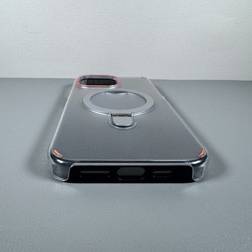 Case for iPhone 14 Pro Max - Frosted Gray & Orange | Magnetic O-Ring Kickstand - Picture 15 of 20