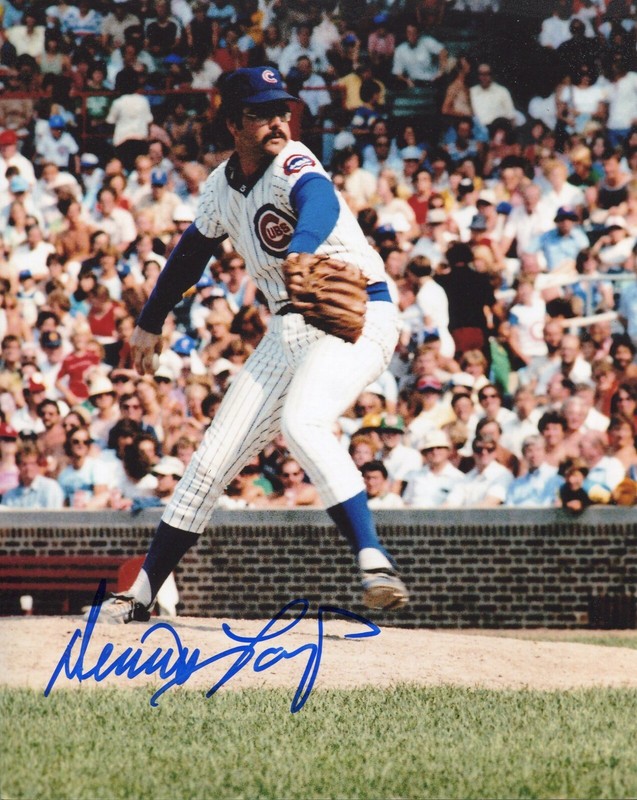 DENNIS LAMP Chicago Cubs (1977-80) signed color photo COA 1983 White Sox