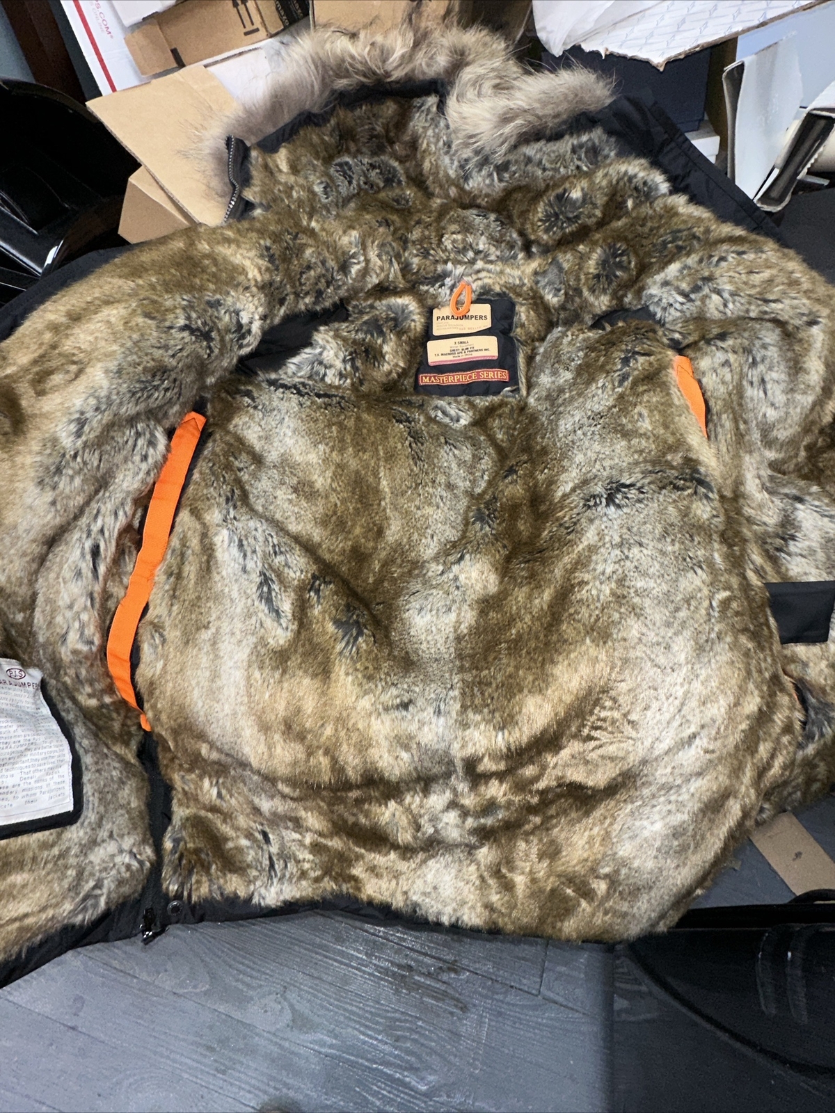 PARAJUMPERS WOMENS LONG BEAR DOWN BLACK PARKA INSULATED FUR COAT SIZE XS image 6