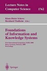 Foundations of Information and Knowledge Systems: First International Symposium, FoIKS 2000, Burg, Germany, February 14-17, 2000 : Proceedings by Springer-Verlag Berlin and Heidelberg GmbH & Co. KG (Paperback, 2000)