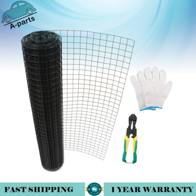 48In x 50Ft Chicken Rabbit Mesh 1.5x1.5'' Electric Welding Net With Glove & Plier