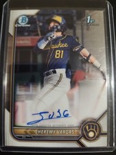 Jheremy Vargas 2022 Bowman Chrome 1st Prospect Base Auto Rookie RC Brewers