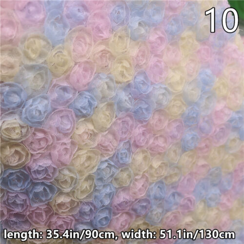Tela de malla con flores de rosa 3D para boda vestido formal costura hágalo usted mismo manualidades - Imagen 38 de 38