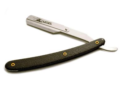 Professional Barber Straight Edge Folding Knife Razor Men Salon Shaving (Black)
