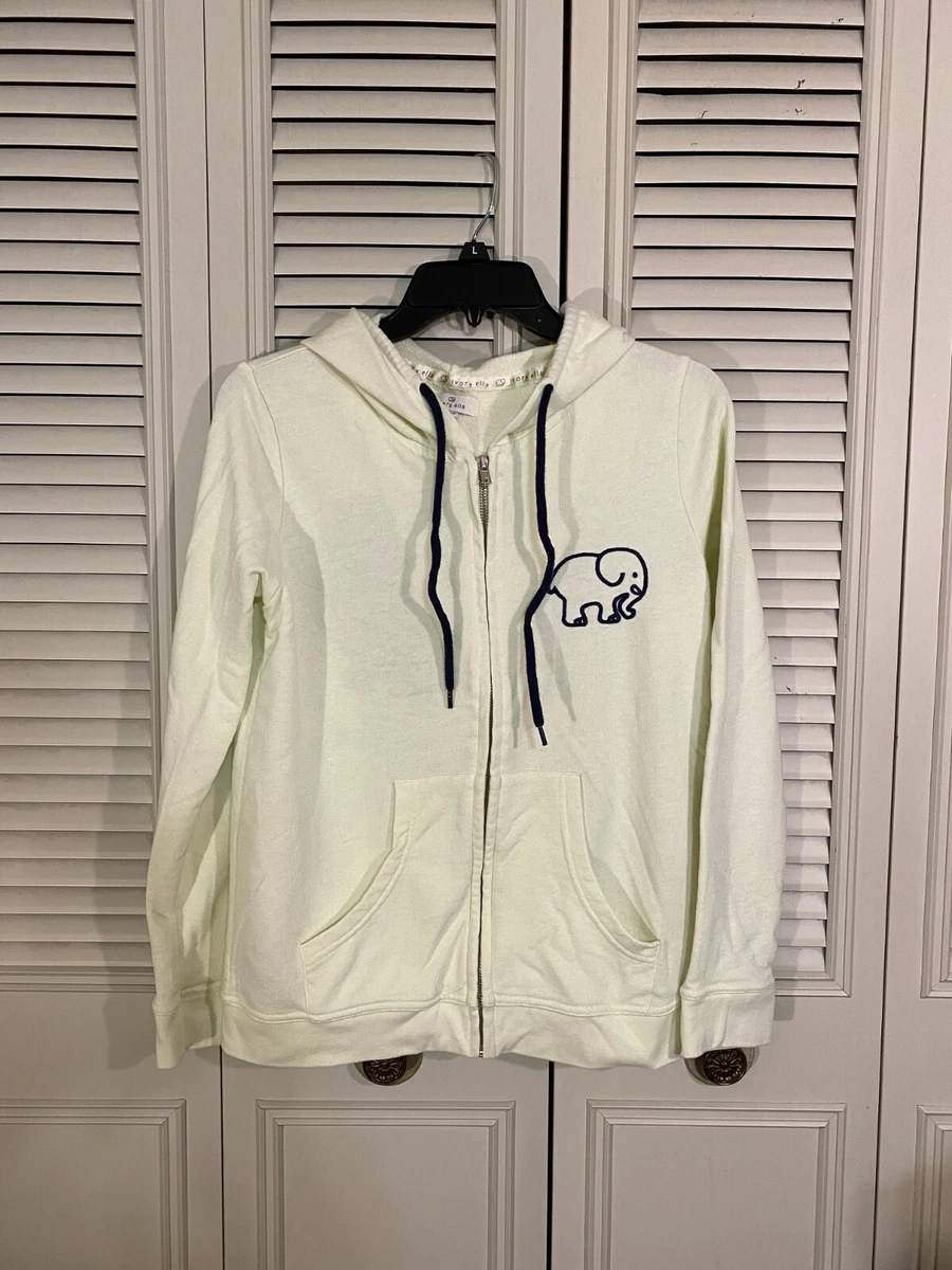 Ivory Ella Women Gray Zip Up Embroidered Hoodie Size Small Pale