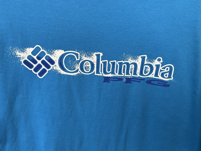 T-shirt Columbia PFG Homme, Bleu, Taille L, Manches Courtes, Pêche Outdoor