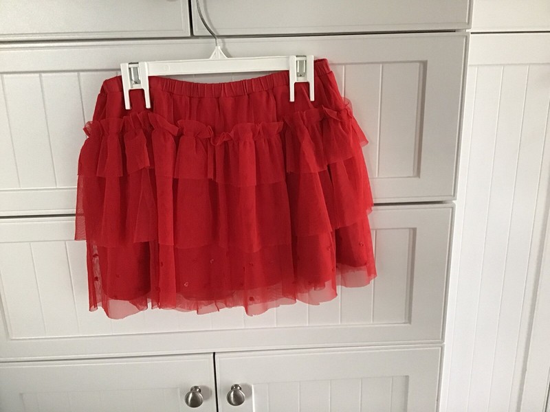 HavenGirl Red Ruffled & Lined Girl’s Skirt Size 14