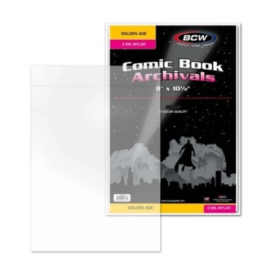 New(25 ct)BCW Golden Age Comic Mylar Archival 2mm Bag & Backing Boards-ComboPack