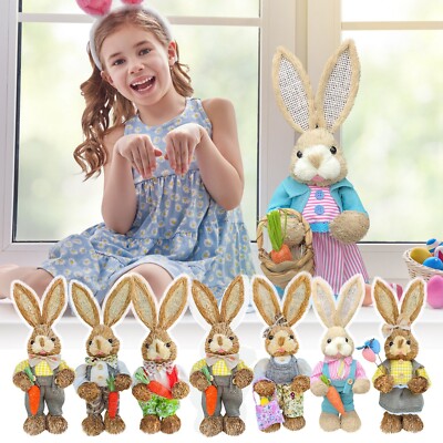 Easter Woven Bunny Ornament Home Shopping Mall Easter Bunny Gardening Decoration