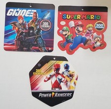 Lot Of 3 Sticker Books Power Rangers GI Joe Super Mario 300 Each Scrapbook New 