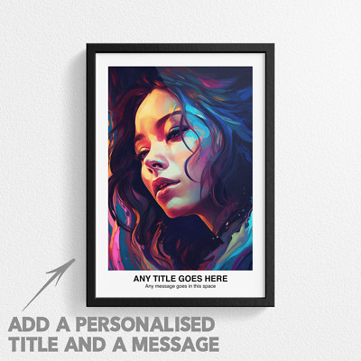 Personalisierter Portrait Kunst Poster Druck, Digital Art, Modern Art, Home Wanddeko