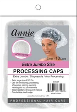Annie Extra Jumbo Size Processing Caps Disposable Shower Clear 10pcs #3556