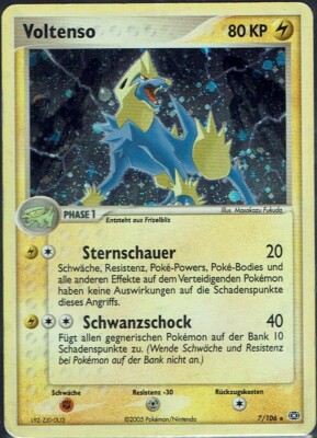 Pokemon Karte Trading Card Game EX Smaragd Nr. 7/106 Voltenso Holo