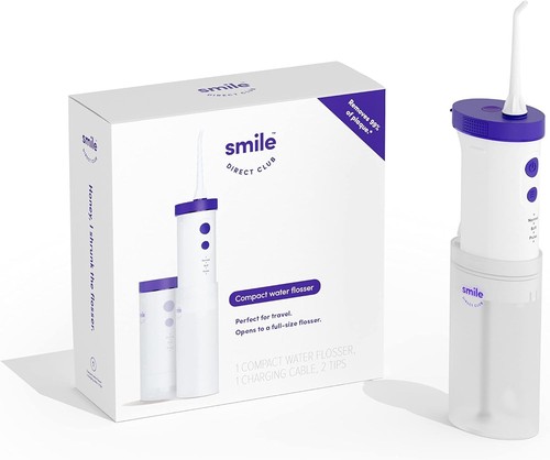 SmileDirectClub Compact Water Flosser, Compact, Cordless, 3 Pressure Modes