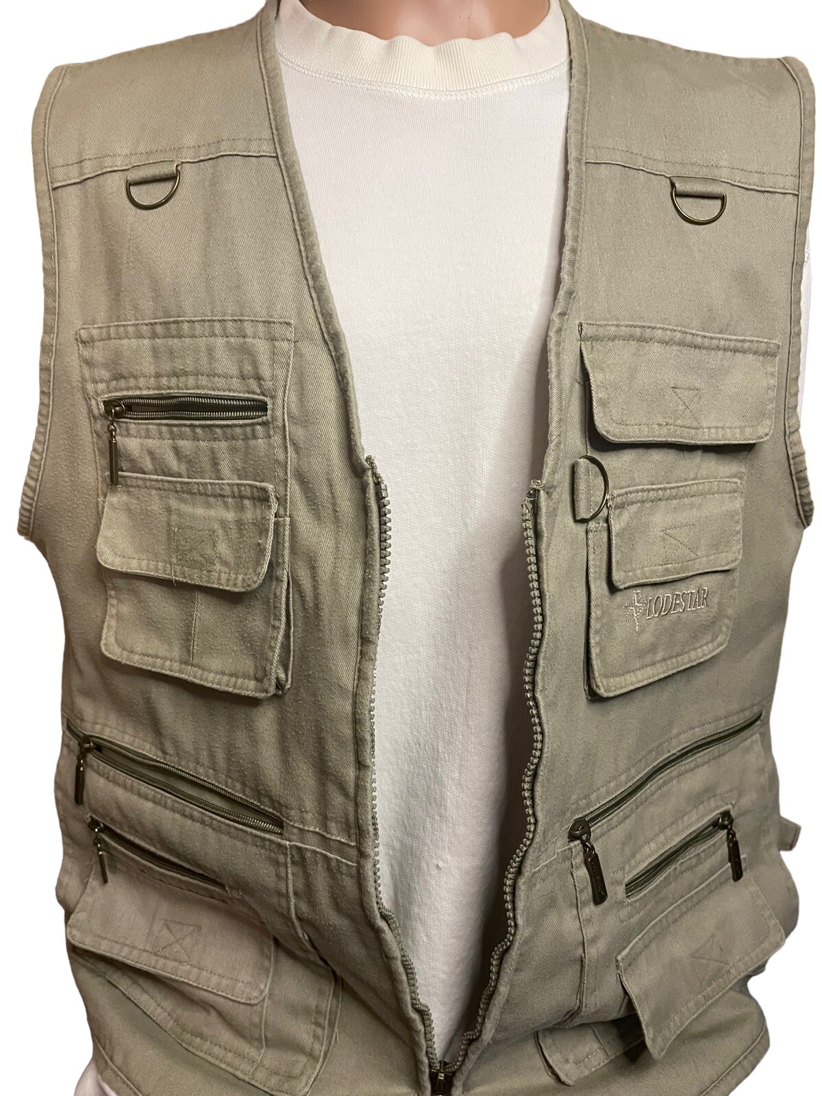 Lodestar Mens Tan Vest Large Cargo Ammo Pockets Hunti… Gem