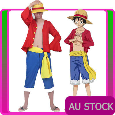 Men Kids Halloween Party One Piece Monkey·D·Luffy Suit Cosplay