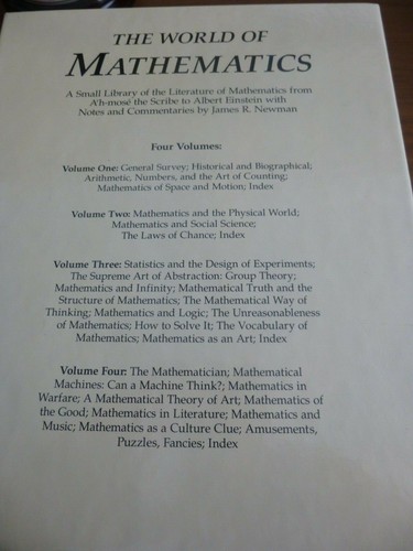 The World of Mathematics A Small Library of the Literature James E. Newman 1988 - Picture 3 of 10