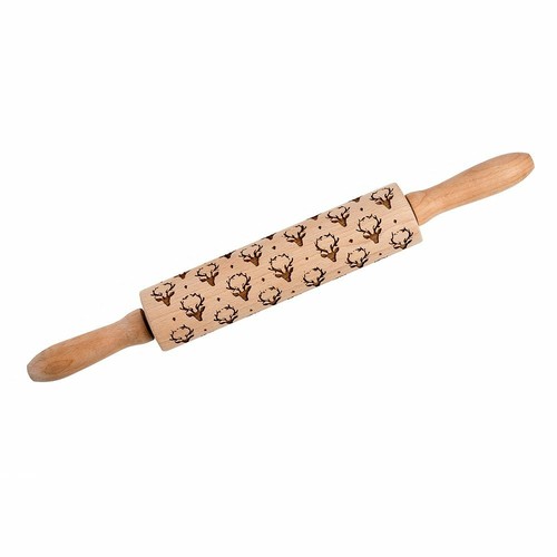 Eddingtons Rentier Geätzt Nudelwalker - Holz Zylinder für Teig - 38cm
