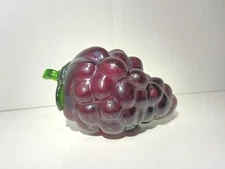 Vintage Murano Style Hand Blown Glass Fruit - Purple Grapes