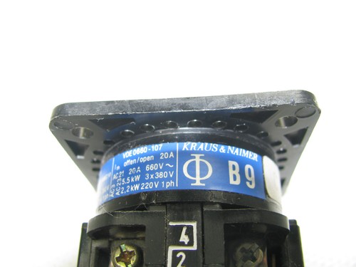 Kraus & Naimer Rotary Switch B9 C18200 12A 600VAC 10001-4328 - Picture 5 of 8