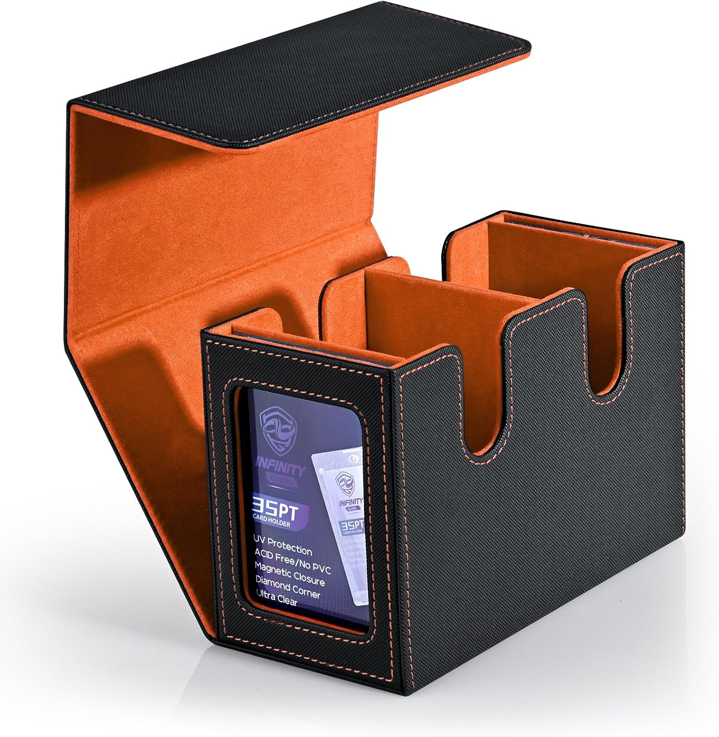 MTG Deck Box with 2 Commander Display, Double Deck Box for 280+ Single Sleeved C