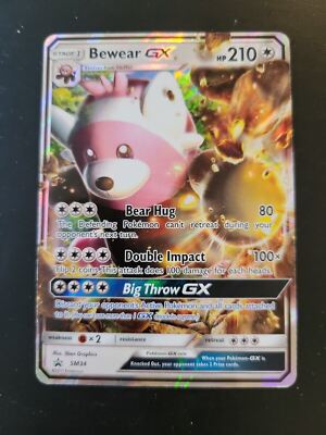 Pokemon Card Black Star Promo - 2017 Bewear GX SM34 | eBay
