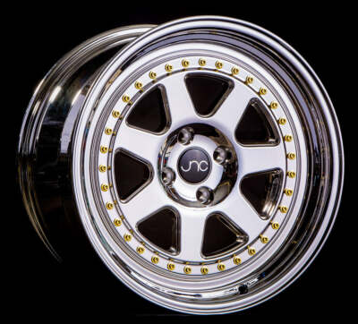 JNC 048 PLATINUM WITH GOLD RIVETS 16x8 4x100 +25 Wheel/Rim | eBay